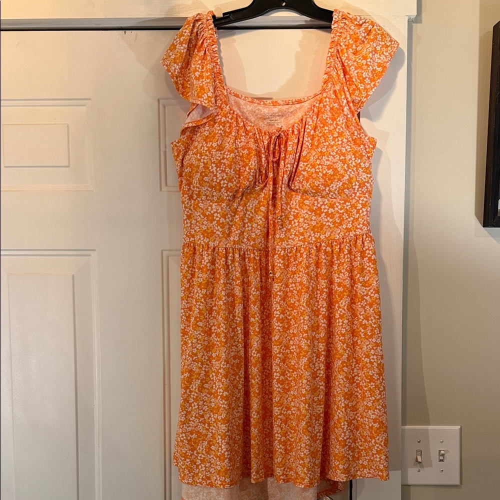 No Boundaries Orange Floral Mini Dress